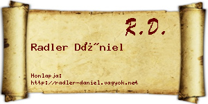Radler Dániel névjegykártya
